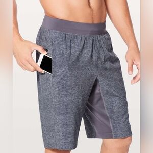 Lululemon T.H.E. Short Linerless 11" Heathered Texture Print Deep Medium *Read*